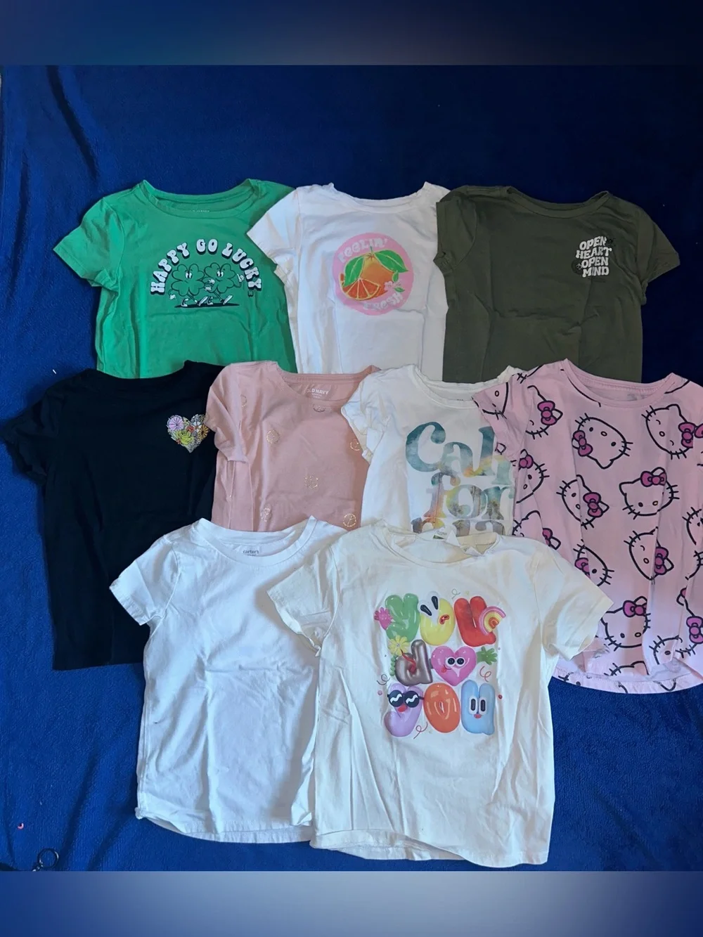 Girls T-Shirt Bundle Size 6-7 Small Old Navy Gap Carter's H&M 9pc Lot